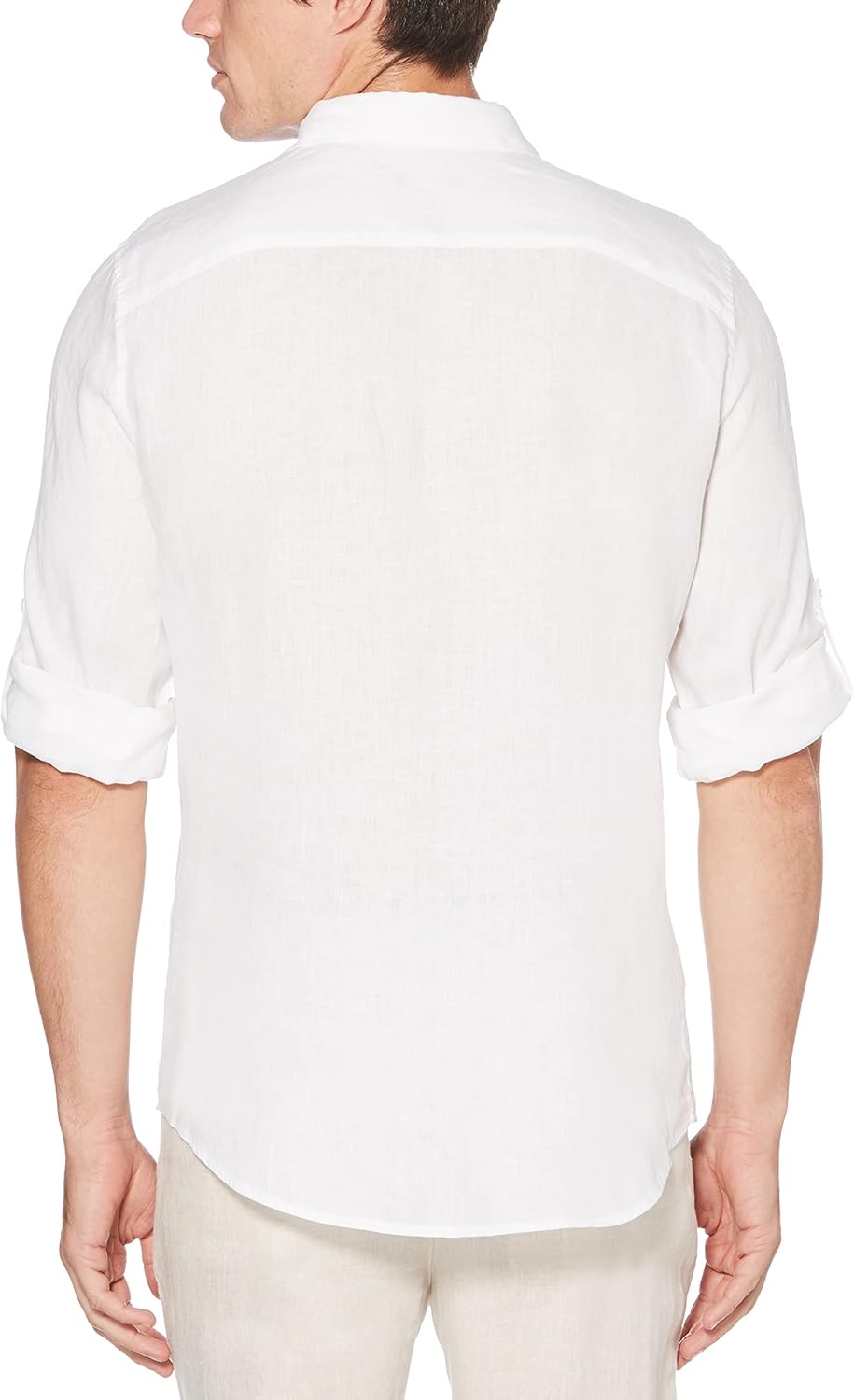 Men Roll Sleeve 100% Linen Button-Down Shirt