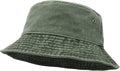 Bucket Hat, Wide Brim Washed Denim Cotton Outdoor Sun Hat Flat Top Cap for Fishing Hiking Beach Sports