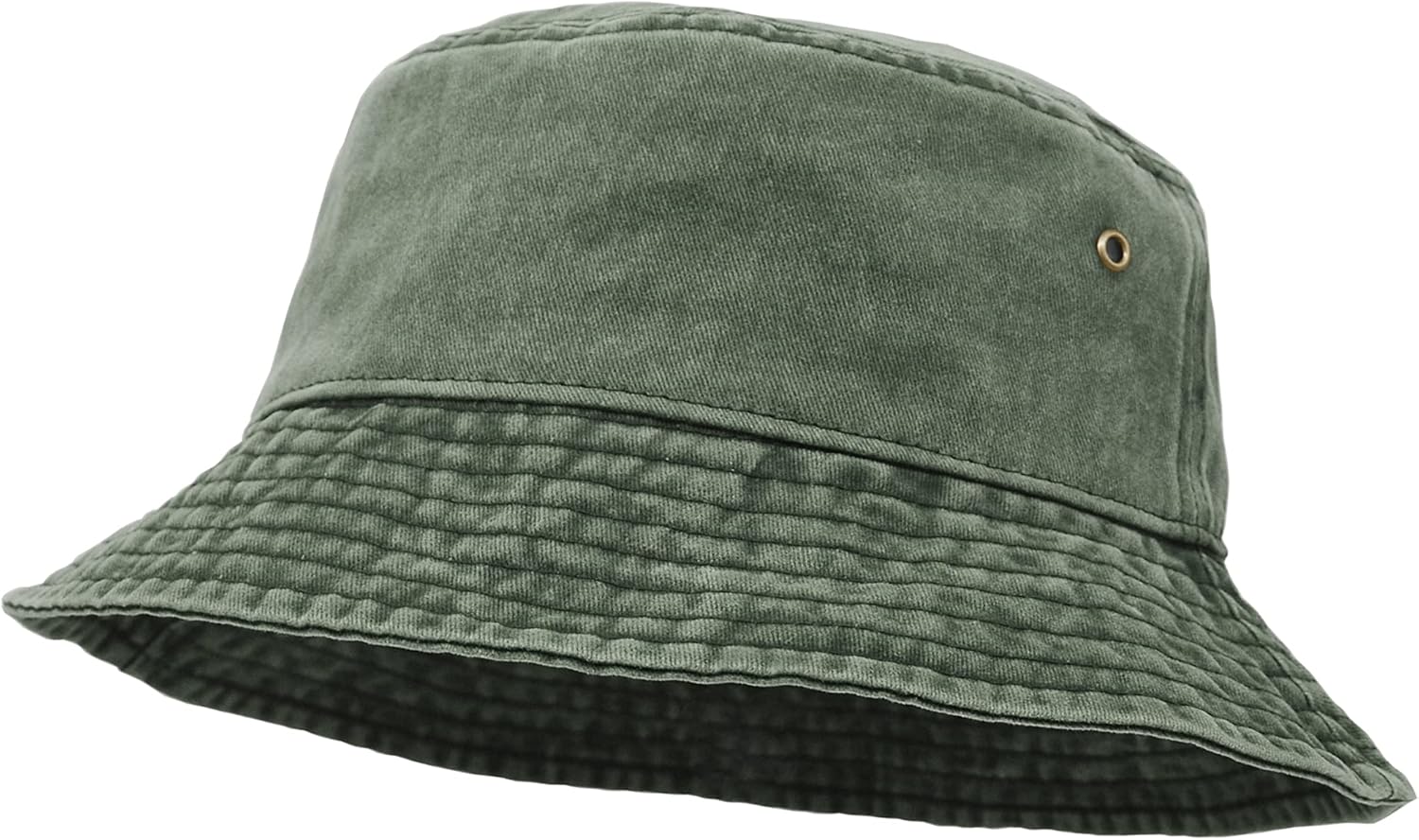 Bucket Hat, Wide Brim Washed Denim Cotton Outdoor Sun Hat Flat Top Cap for Fishing Hiking Beach Sports