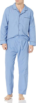 Men Long Sleeve Plain Weave Pajama Set