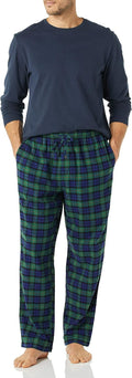 Men Flannel Pant and Long-Sleeve T-Shirt Pajama Set
