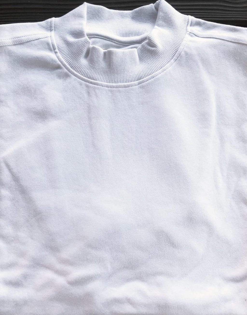 100% Cotton Mock Turtleneck Shirt Short Sleeved Pre-Shrunk 4 Colors