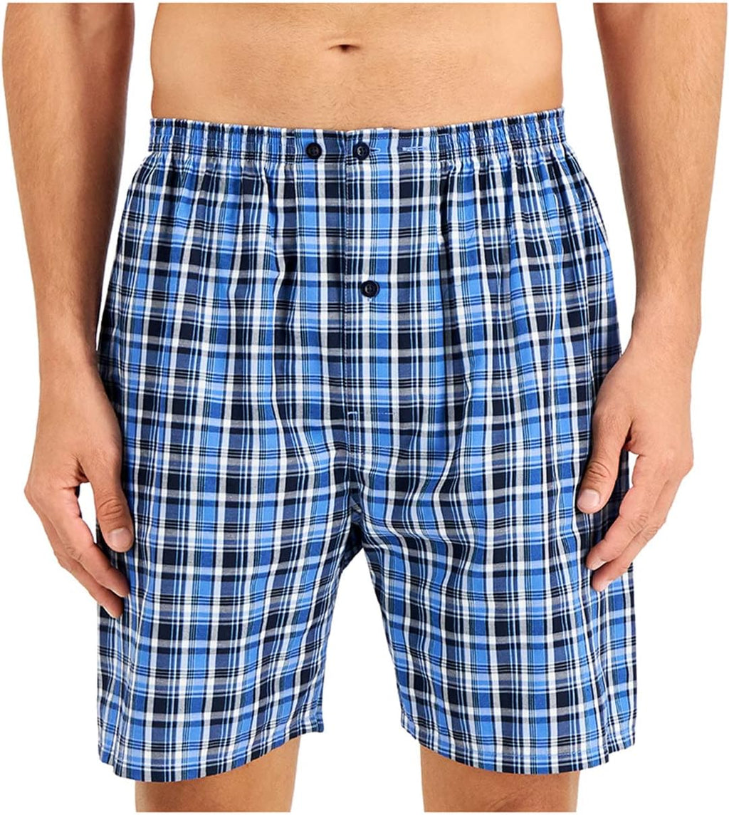 Mens Pajamas Set, 2 Piece Summer PJs With Short Sleeve Button Down Shirt and Shorts, Soft Cotton Blend