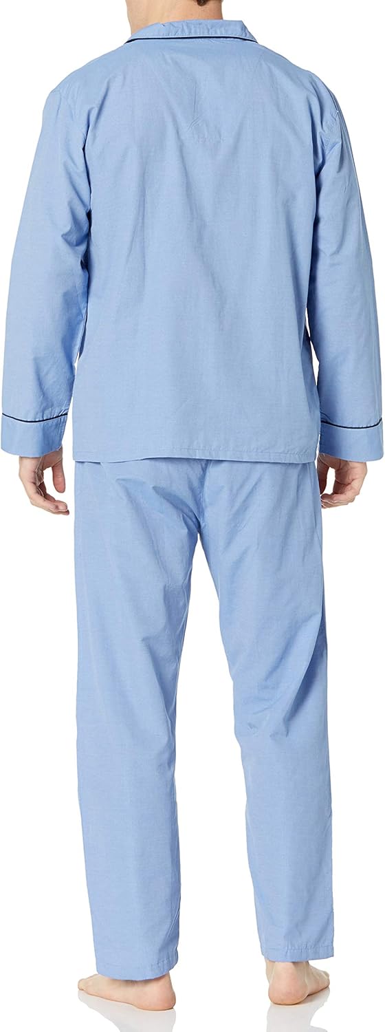 Men Long Sleeve Plain Weave Pajama Set