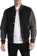 Men Varsity Fleece Baseball Jacket