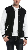 Men Fashion Varsity Jacket Causal Slim Fit Cotton Letterman Baseball Bomber Jackets
