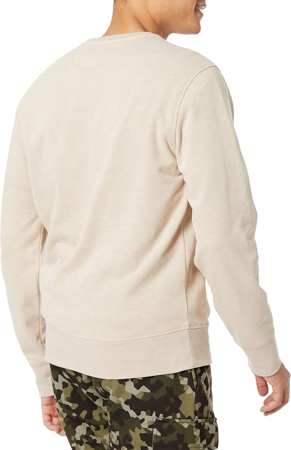 Men Long-Sleeve Lightweight Fleece French Terry Crewneck Sweatshirt