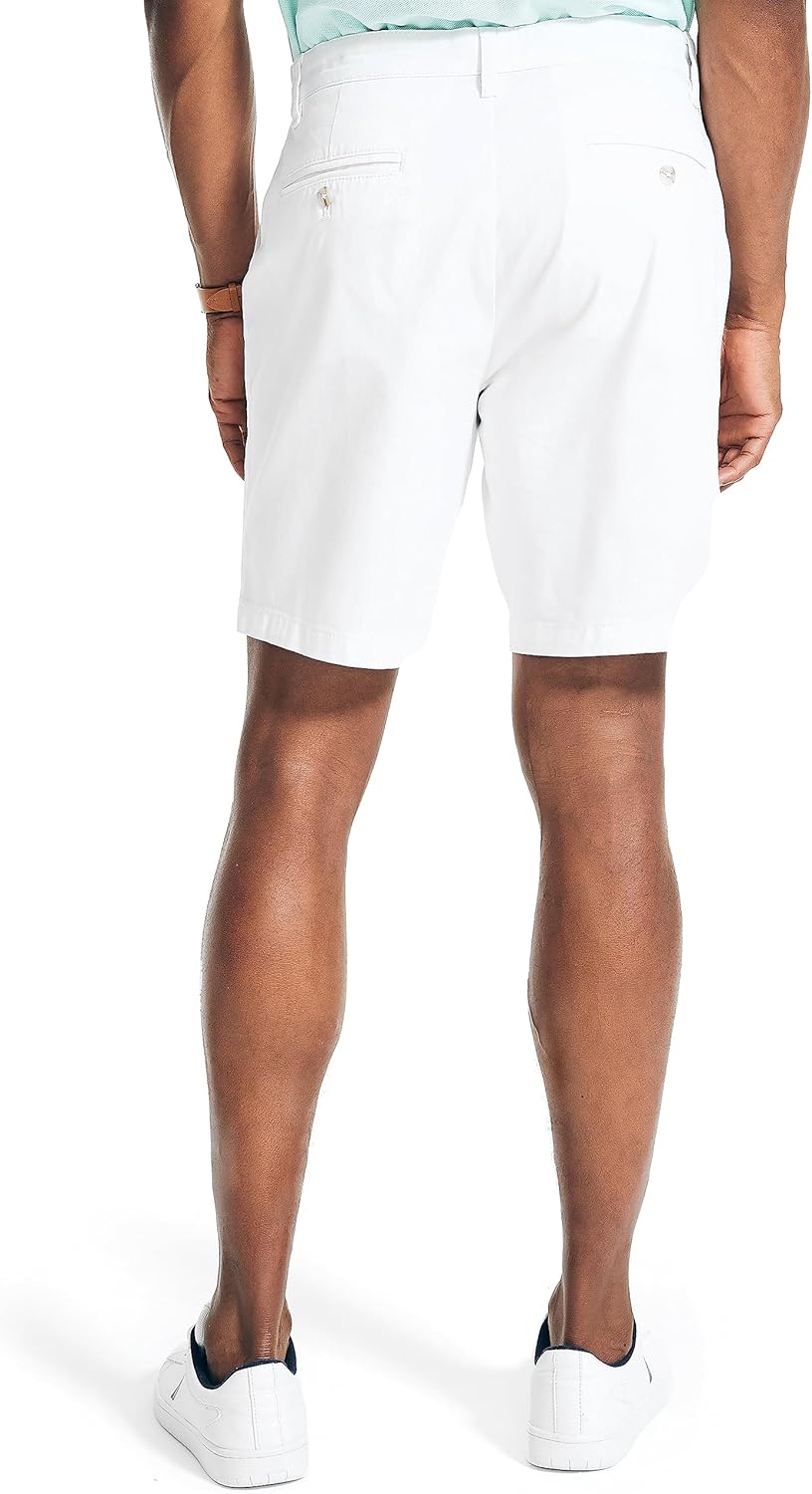 men Classic Fit Flat Front Stretch Solid Chino 8.5" Deck Shorts