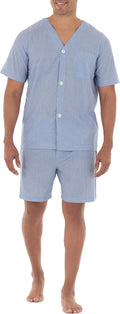 Men Broadcloth Short Sleeve Pajama Set