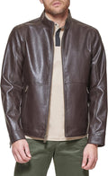 Men  Faux Leather Racer Jacket