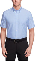 Men Dress Shirts Short Sleeve Oxford Solid