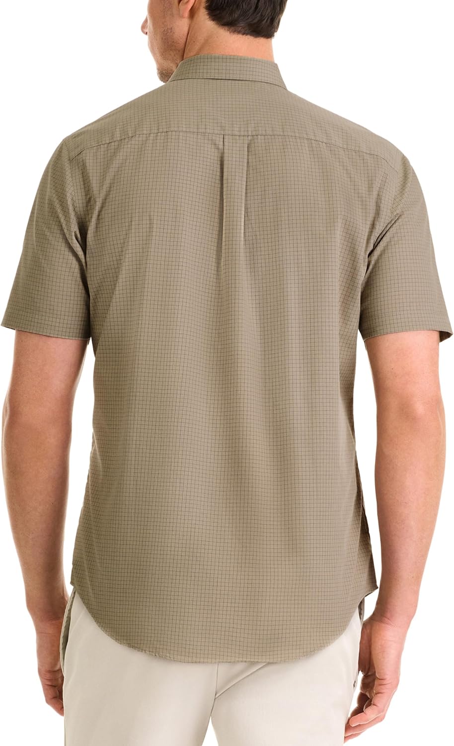 Men Wrinkle Free Short Sleeve Button Down Check Shirt