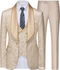Men Tuxedo Suit Set 3 Piece Slim Fit Wedding Prom Suit Blazer Jacket Vest Pants