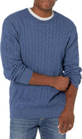 Men Crewneck Cable Cotton Sweater